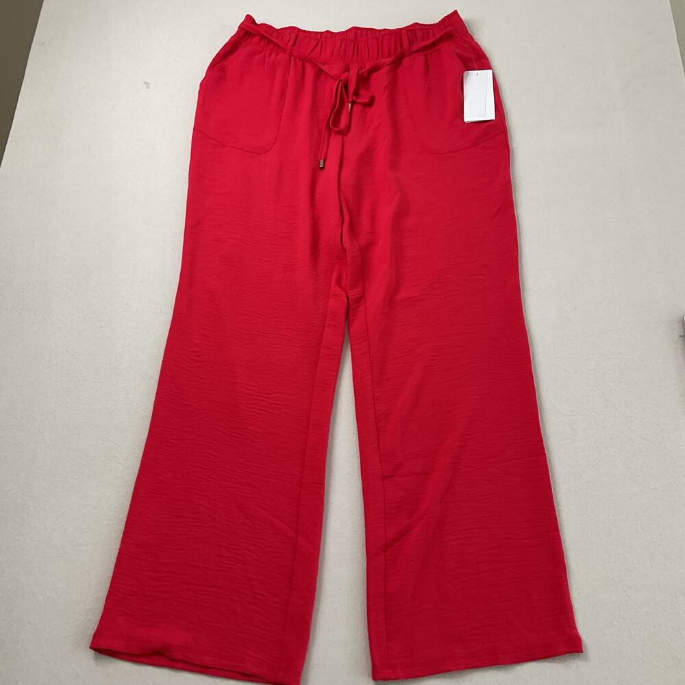 Chloe Jasmine Red Flared Pants Womens Large NWT